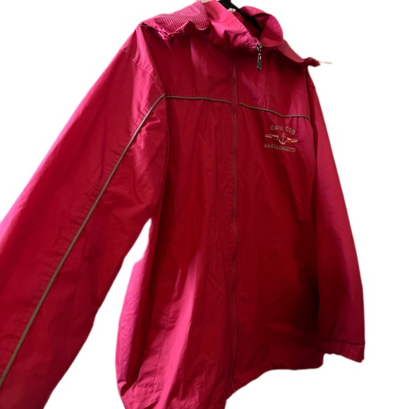 Vintage Cape Cod Massachusetts‎ Jacket Womens XL Pink Full Zip Windbreaker Retro - Picture 4 of 7
